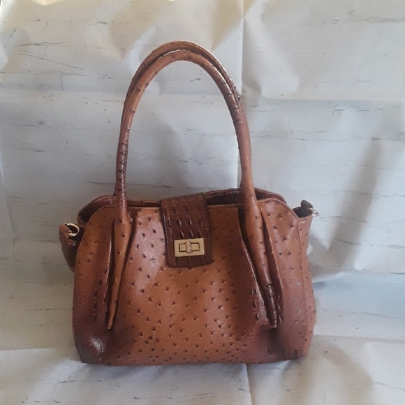 Vegan Ostrich Leather Handbag - Picture 2 of 6